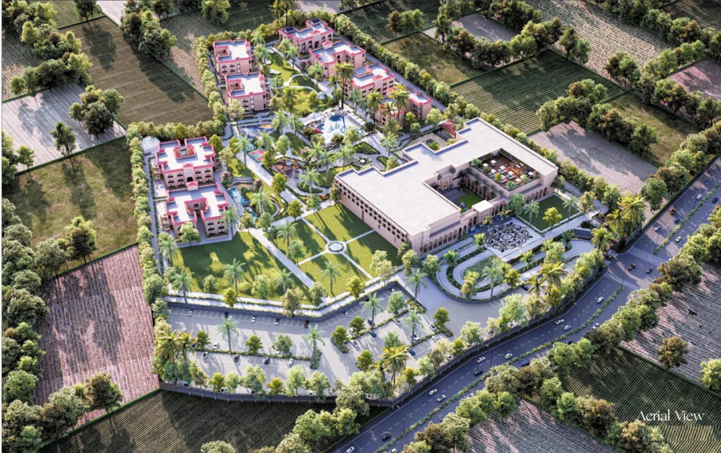 Aerial view of Anamore Resort, Pushkar