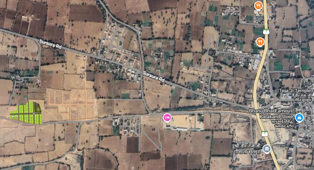 Satellite location map of The World City near Sursura Road