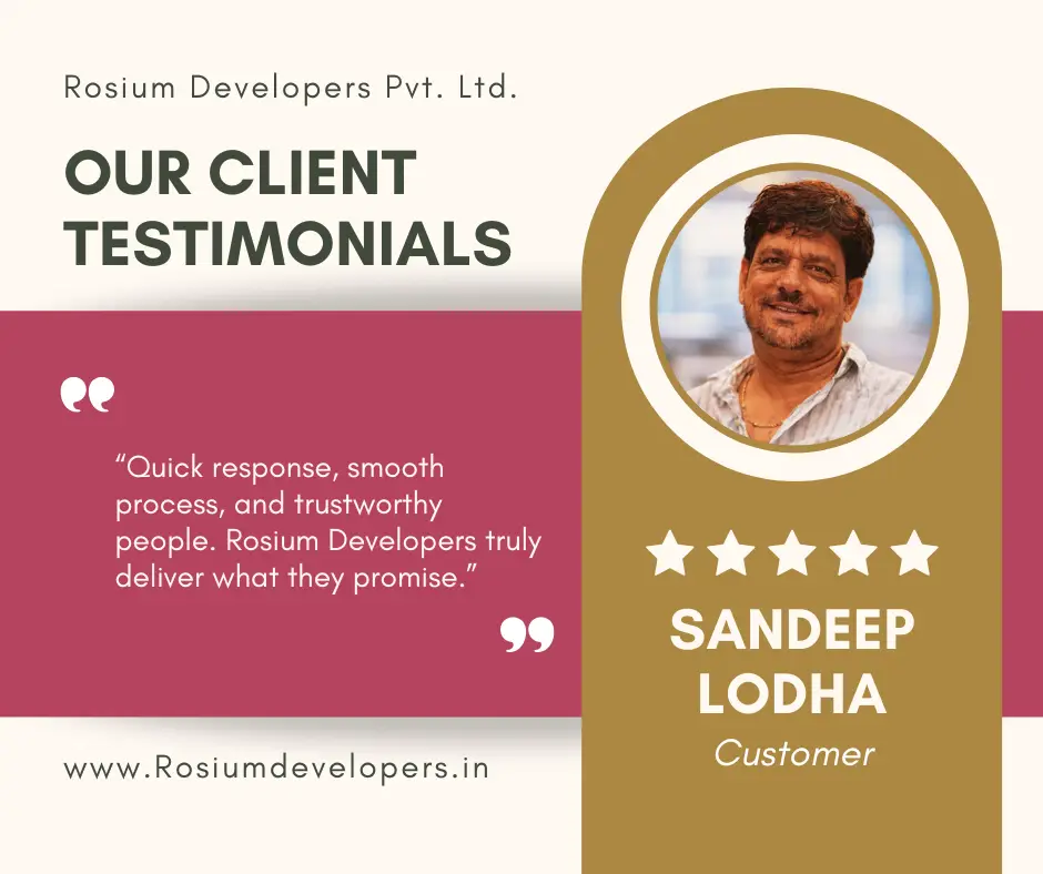 Client testimonial by Anil Jain praising Rosium Developers for trustworthy people